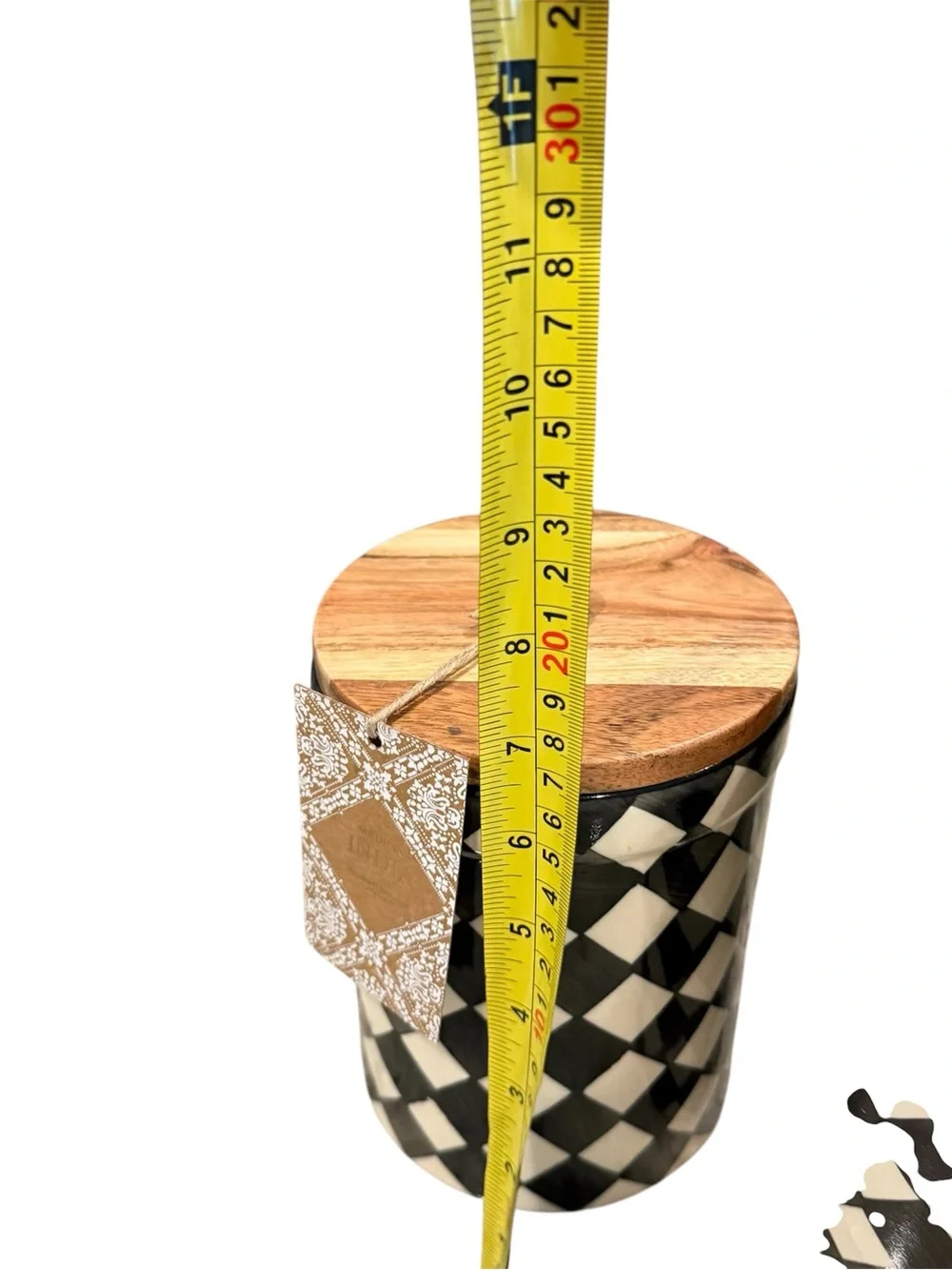 Black & white Check Ceramic Canister with Wood Lid - Set Makenzie Childs inspire